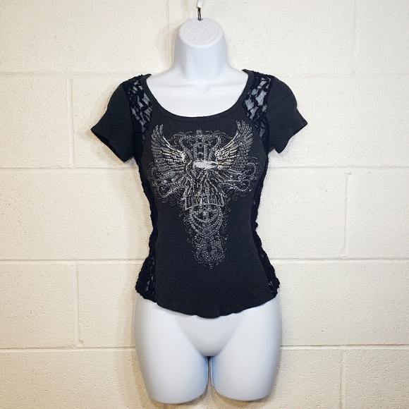 Harley-Davidson Tops - Harley Davidson | Bling Stretch Lace Tee